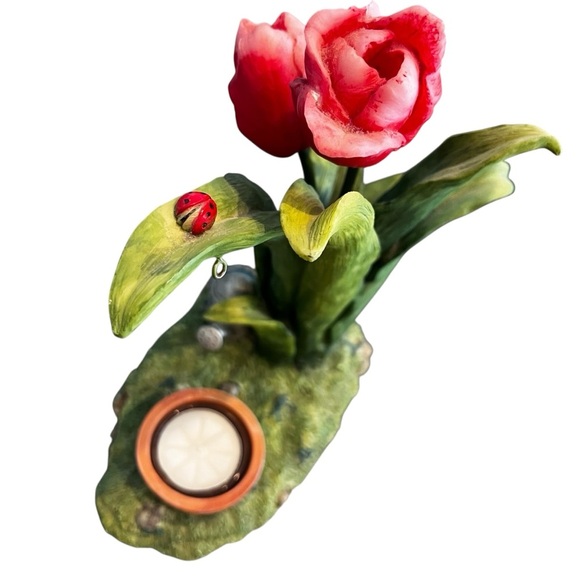 Yankee Candle Tart Wax Warmer Tulip Garden Lady Bug No Warmer W/Tag Discontinued - Picture 4 of 11